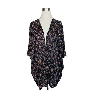 Torrid black Open Cardigan Sweater Plus Size 4 black red orange polyester